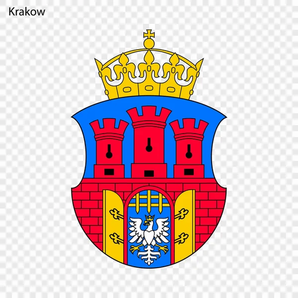 Emblema Cracovia Città Della Polonia Illustrazione Vettoriale — Vettoriale Stock