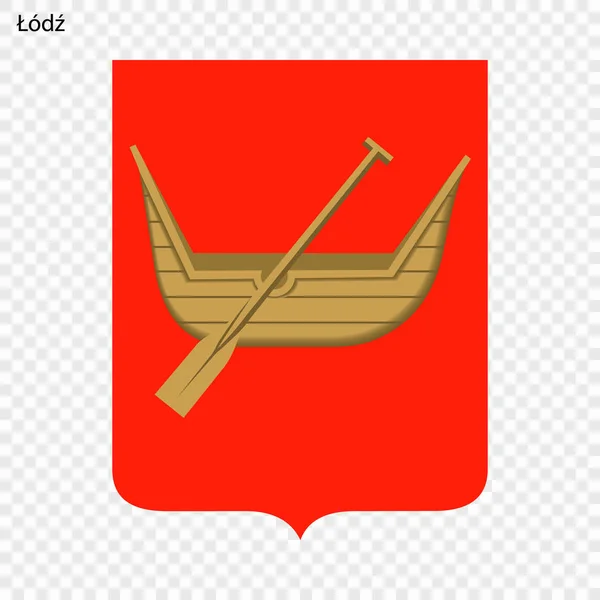 Emblema Lodz Ciudad Polonia Ilustración Vectorial — Archivo Imágenes Vectoriales