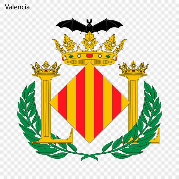 Emblema Valencia Città Spagna Illustrazione Vettoriale — Vettoriale Stock