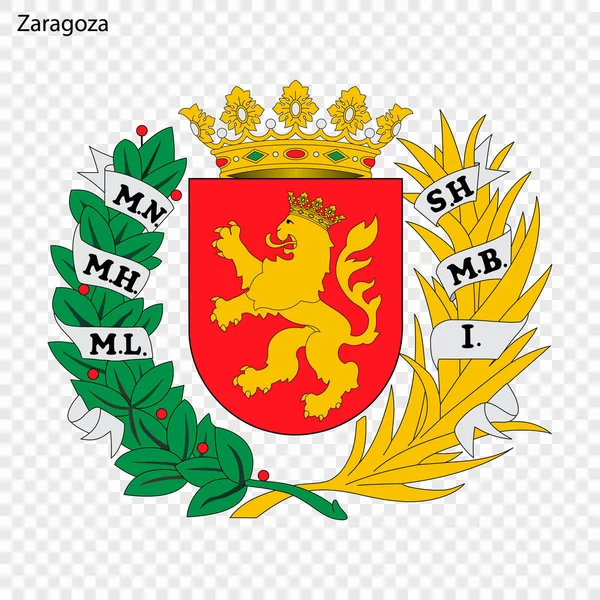 Герб Сарагосы Город Испания Векторная Иллюстрация — стоковый вектор