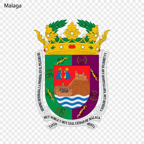 Emblema Málaga Ciudad España Ilustración Vectorial — Archivo Imágenes Vectoriales