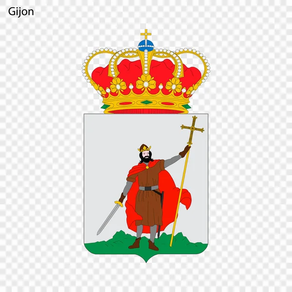 Emblem Von Gijon Stadt Spanien Vektorillustration — Stockvektor