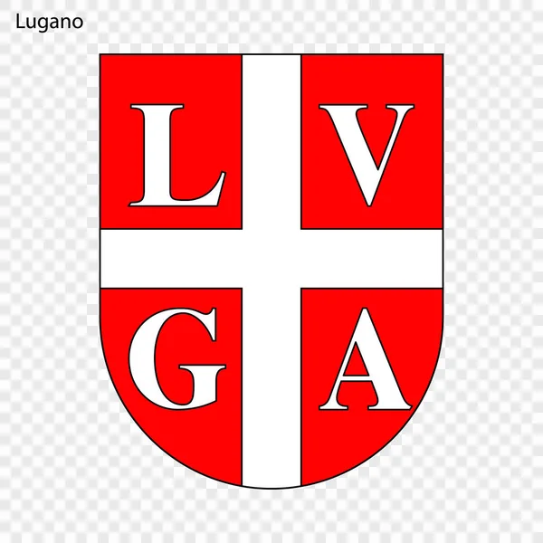 卢加诺的标志 瑞士城市 向量例证 — 图库矢量图片