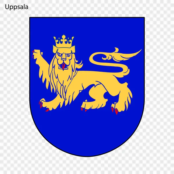 Embleem Van Uppsala Stad Van Zweden Vectorillustratie — Stockvector