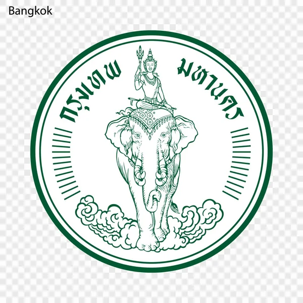 Emblema Bangkok Ciudad Tailandia Ilustración Vectorial — Vector de stock