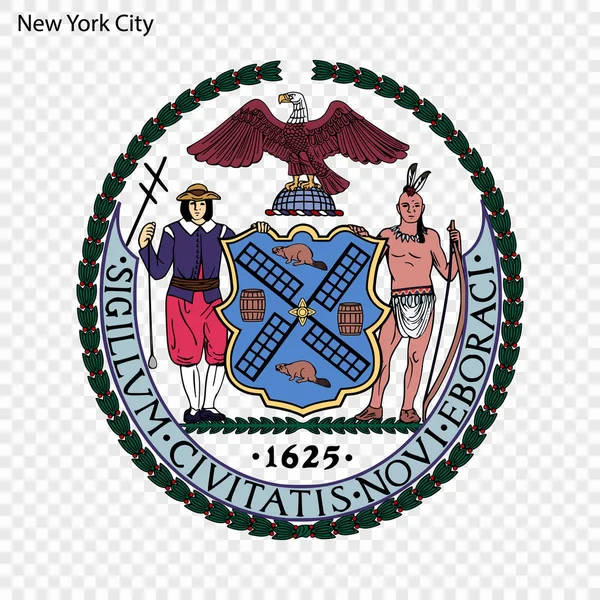 Emblema Nova Iorque Cidade Dos Eua Ilustração Vetorial — Vetor de Stock