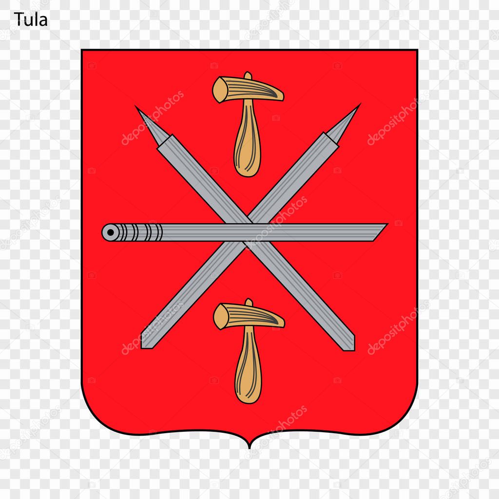 Emblem of Tula. City of Russia. Vector illustration