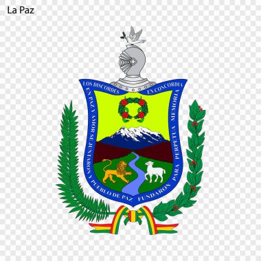 La Paz arması. Bolivya şehir. Vektör çizim