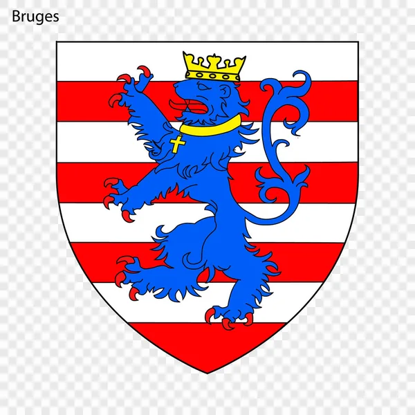 Embleem Van Brugge Stad Van België Vectorillustratie — Stockvector