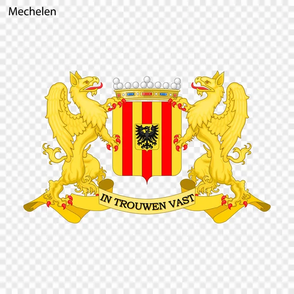 Emblema Mechelen Città Del Belgio Illustrazione Vettoriale — Vettoriale Stock