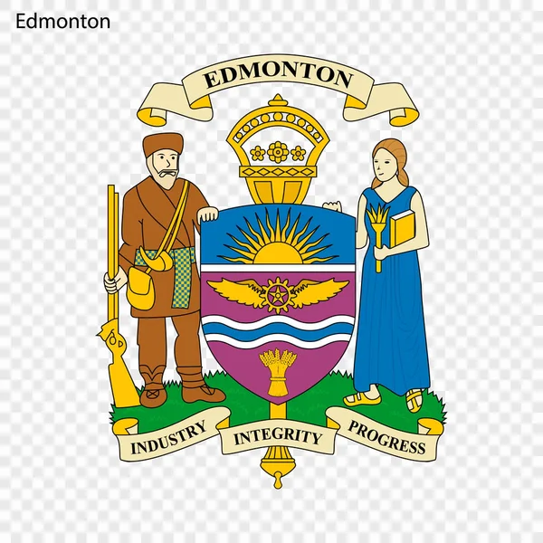 Герб Едмонтоні Місто Канади Векторні Ілюстрації — стоковий вектор