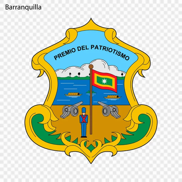 Emblema Barranquilla Ciudad Colombia Ilustración Vectorial — Vector de stock
