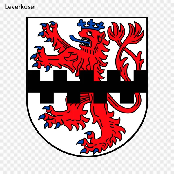 Státní Znak Leverkusen Město Německa Vektorové Ilustrace — Stockový vektor