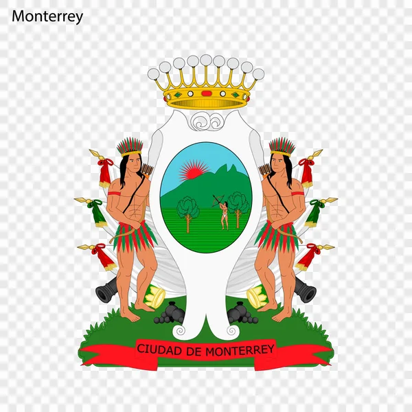 Έμβλημα Του Monterrey Πόλη Του Μεξικού Εικονογράφηση Διάνυσμα — Διανυσματικό Αρχείο