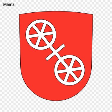 Mainz arması. Almanya şehir. Vektör çizim