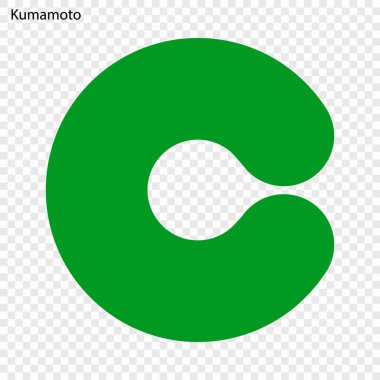 Kumamoto arması. Japonya şehir. Vektör çizim