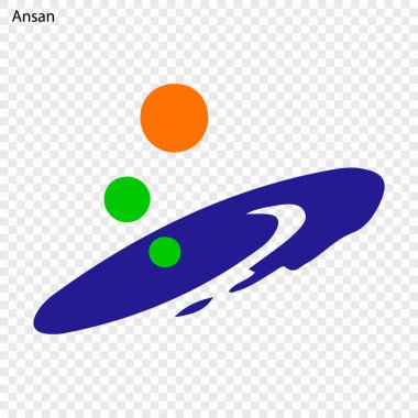 Ansan arması. City Güney Kore. Vektör çizim