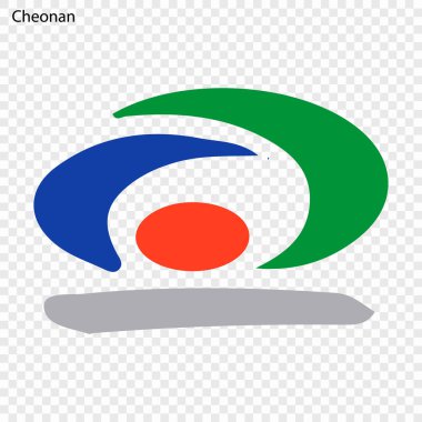 Cheonan arması. City Güney Kore. Vektör çizim