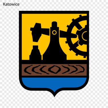 Katowice arması. Polonya şehir. Vektör çizim