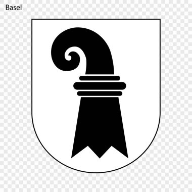 Basel arması. İsviçre şehir. Vektör çizim