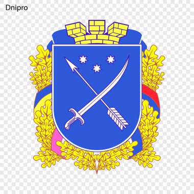 Dnipro arması. Ukrayna şehir. Vektör çizim