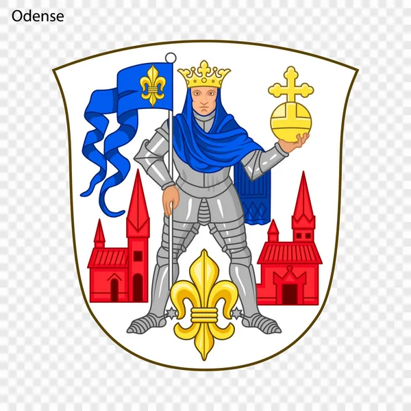 Emblema Odense Città Danimarca Illustrazione Vettoriale — Vettoriale Stock