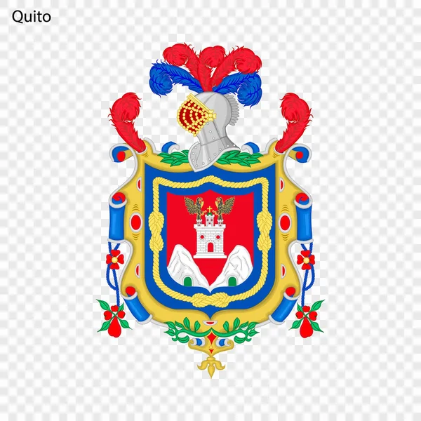 Emblema Quito Cidade Equador Ilustração Vetorial — Vetor de Stock