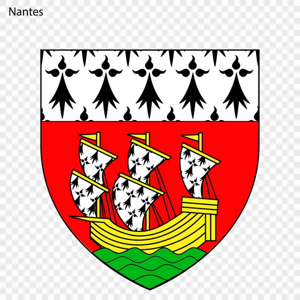 Emblem Nantes Staden Frankrike Vektorillustration — Stock vektor
