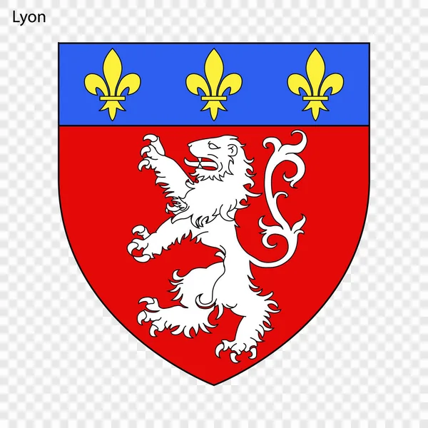 Emblem Lyon Staden Frankrike Vektorillustration — Stock vektor
