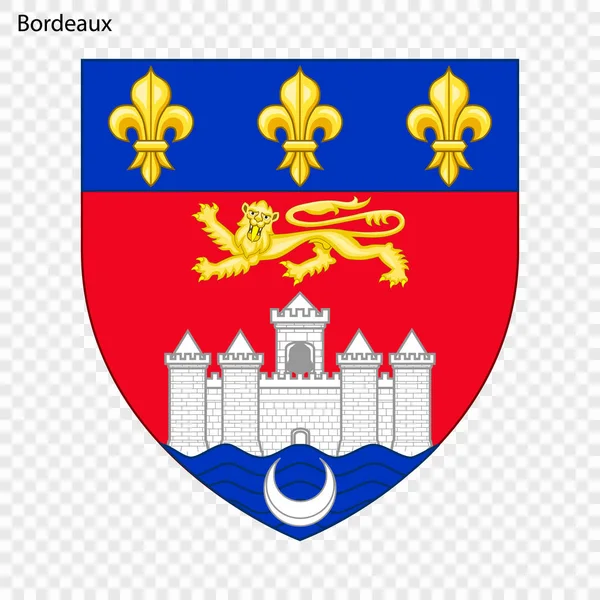 Emblema Burdeos Ciudad Francia Ilustración Vectorial — Archivo Imágenes Vectoriales