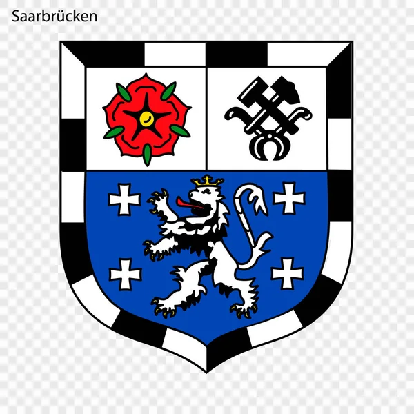 Emblem Der Stadt Saarbrücken Stadt Deutschland Vektorillustration — Stockvektor