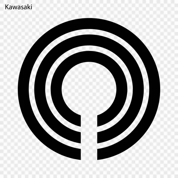 Státní Znak Kawasaki Město Japonsku Vektorové Ilustrace — Stockový vektor