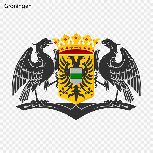 Emblema Groningen Cidade Netherlandsl Ilustração Vetorial —  Vetores de Stock