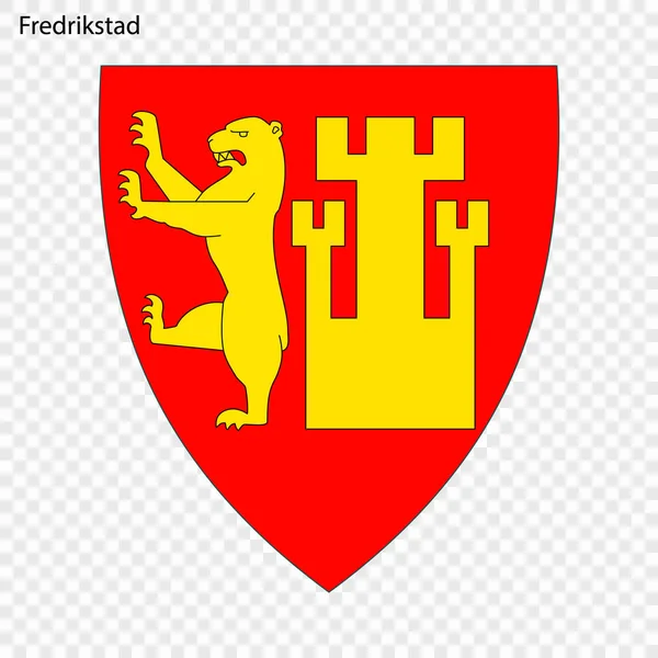 Герб Фредрікстад Місто Норвегії Векторні Ілюстрації — стоковий вектор