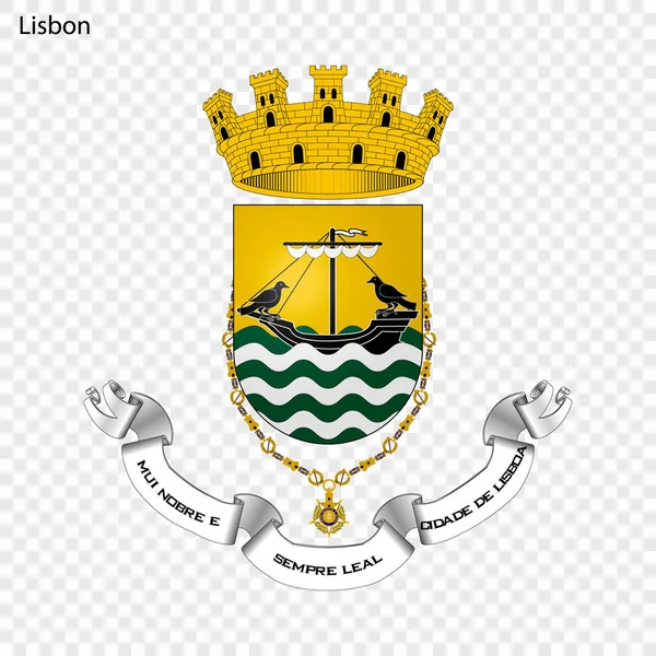 Emblema Lisbona Città Del Portogallo Illustrazione Vettoriale — Vettoriale Stock