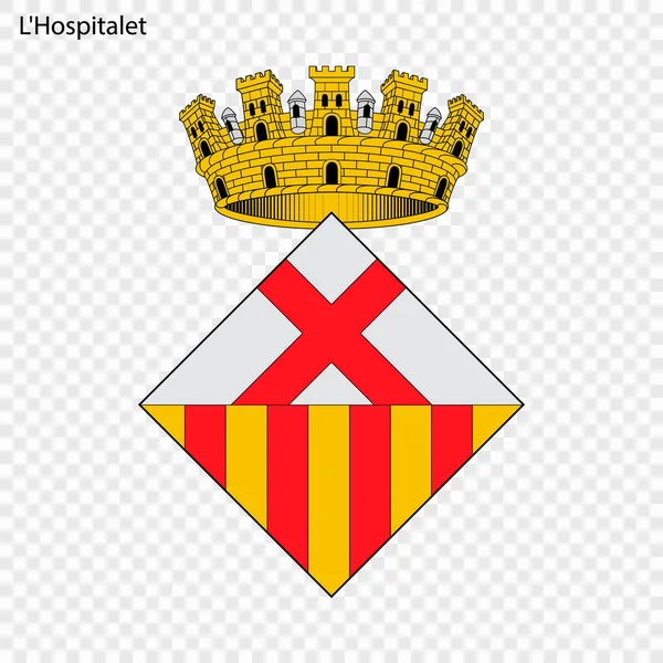 Emblem Des Hospitalet Stadt Spanien Vektorillustration — Stockvektor