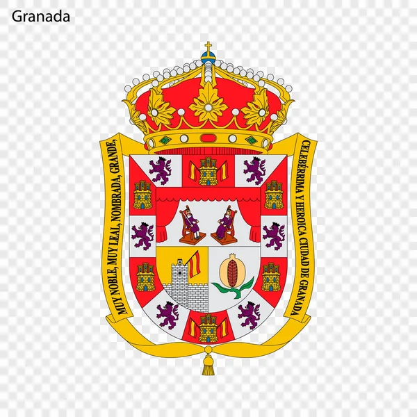 Emblem Granada Staden Spanien Vektorillustration — Stock vektor