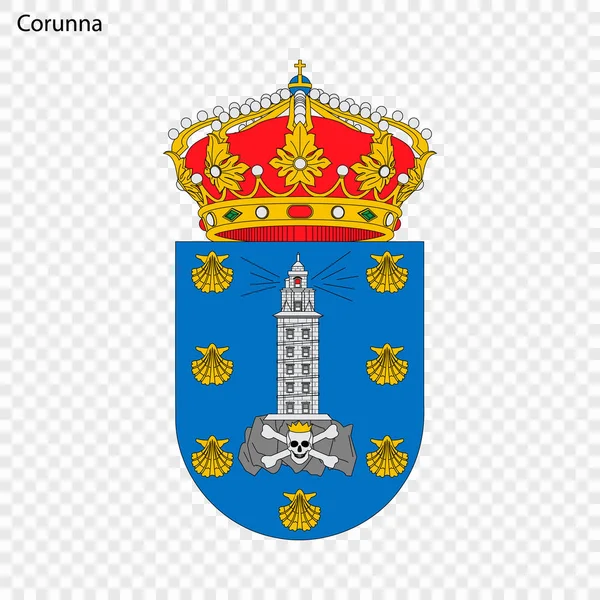 Έμβλημα Της Coruña Της Επαρχίας Πόλη Της Ισπανίας Εικονογράφηση Διάνυσμα — Διανυσματικό Αρχείο