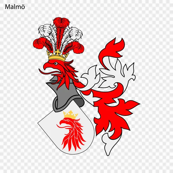 Emblema Malmo Cidade Suécia Ilustração Vetorial — Vetor de Stock