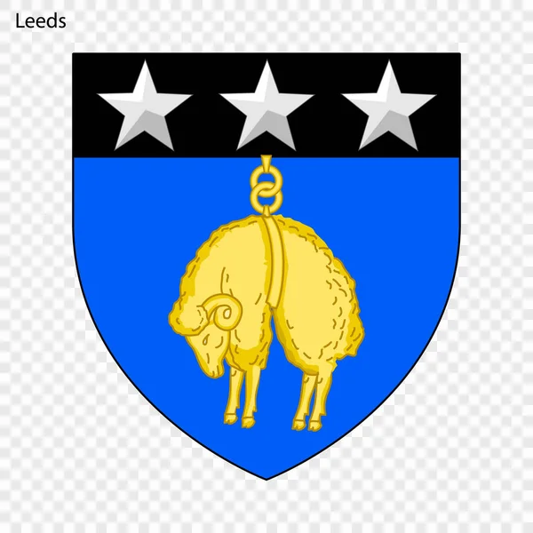 Emblema Leeds Cidade Reino Unido Ilustração Vetorial — Vetor de Stock