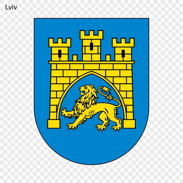 Emblema Lviv Ciudad Ucrania Ilustración Vectorial — Archivo Imágenes Vectoriales