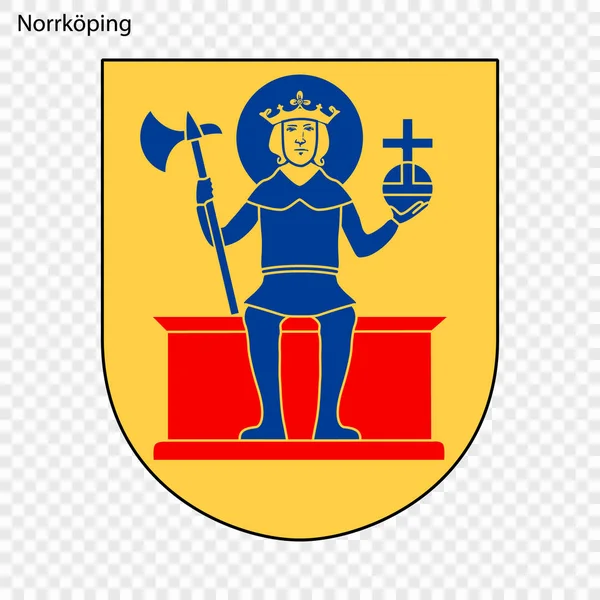 Emblema Norrkoping Ciudad Suecia Ilustración Vectorial — Vector de stock
