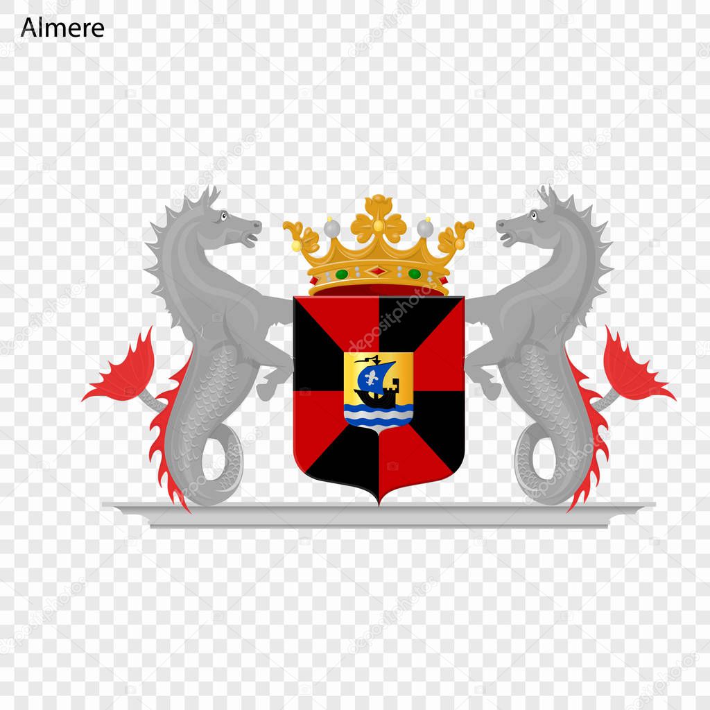 Emblem of Almere. City of Netherlandsl. Vector illustration