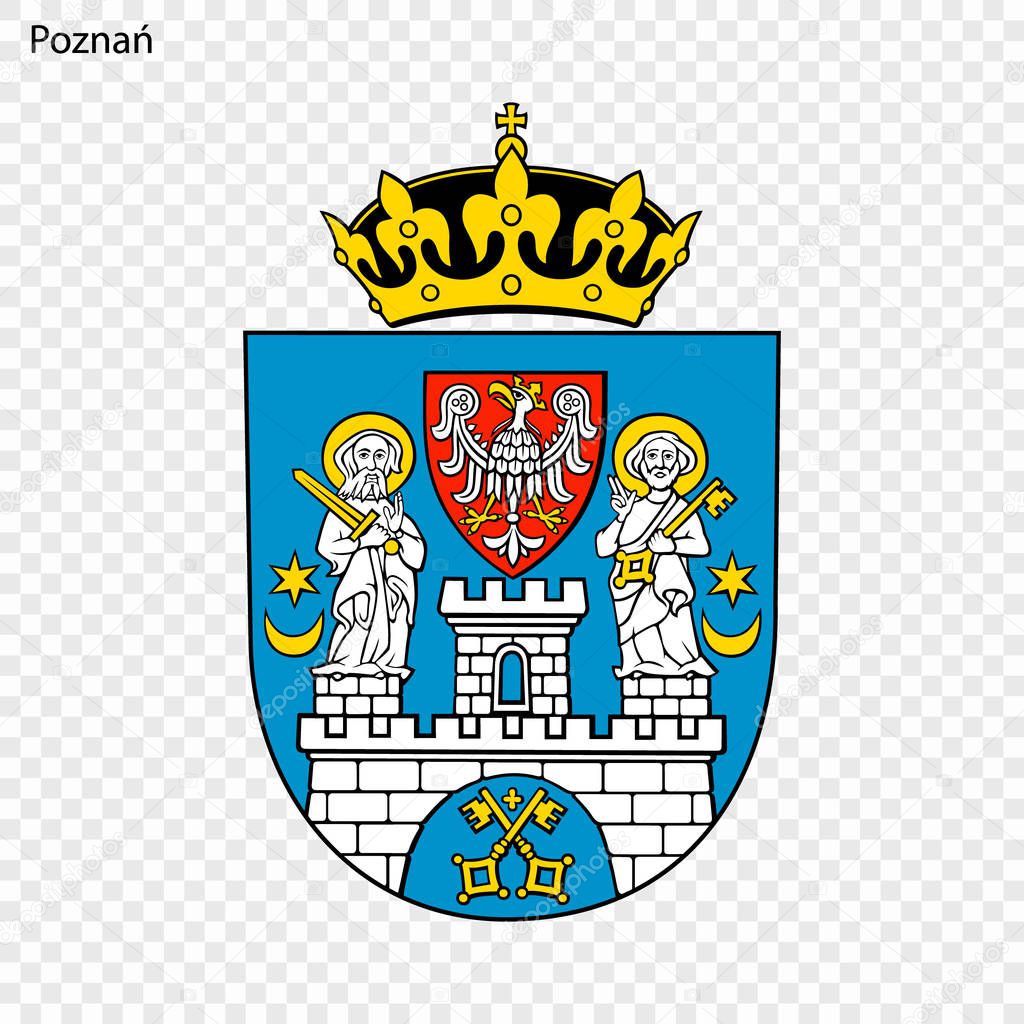 Emblem of Poznan. City of Poland. Vector illustration