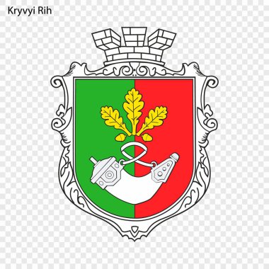 Kryvyi Rih arması. Ukrayna şehir. Vektör çizim