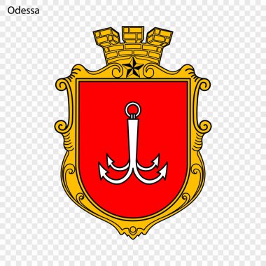 Odessa arması. Ukrayna şehir. Vektör çizim