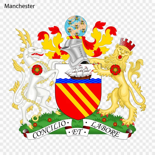 Emblema Manchester Ciudad Del Reino Unido Ilustración Vectorial — Vector de stock