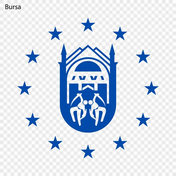 Emblema Bursa Ciudad Turquía Ilustración Vectorial — Vector de stock