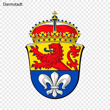 Darmstadt arması. Almanya şehir. Vektör çizim
