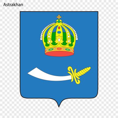 Astrahan arması. Rusya'nın şehir. Vektör çizim